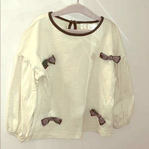 Zara girls puff sleeves top
